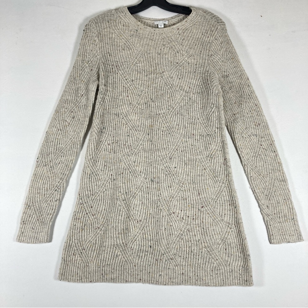 J. Jill Womens Sweater Pullover Beige Long Sleeve Relaxed Round Neck Knit XS